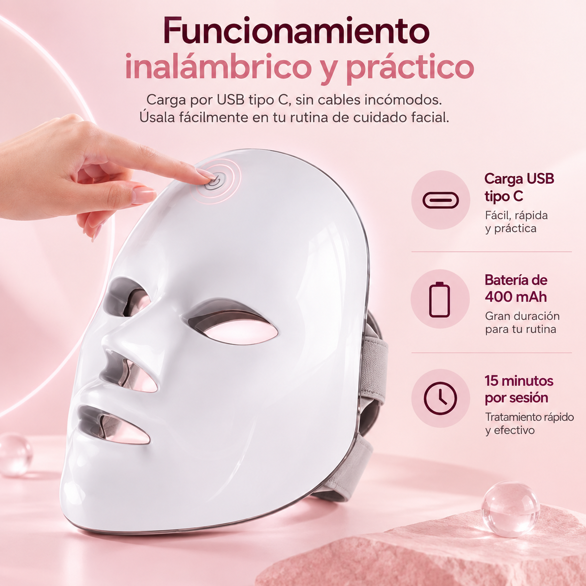 Máscara Facial Led 7 colores