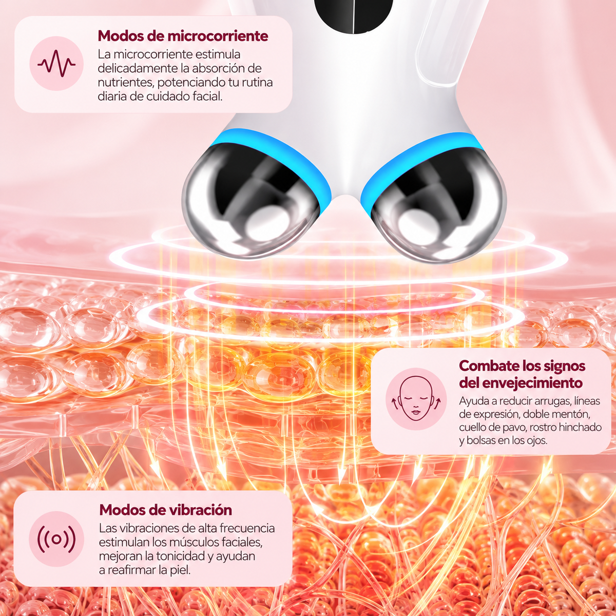 Masajeador Facial de Microcorriente